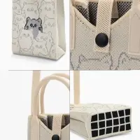 Сумка подр Коты, 12*4*17, отд на кнопке, дл ремень, белый Сумка подр Коты, 12*4*17, отд на кнопке, дл ремень, белый