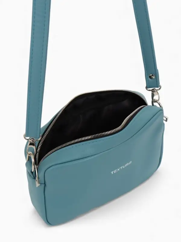 Сумка женская кросс-боди TEXTURA на молнии, 25&times;6&times;14 см, голубая