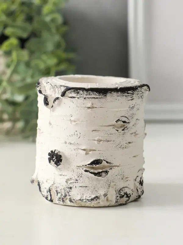 Подсвечник "Березка" размер 7х7 см, гипс, с декором