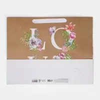 Пакет подарочный крафтовый, упаковка, «LOVE», L 31 х 40 х 11.5 см
