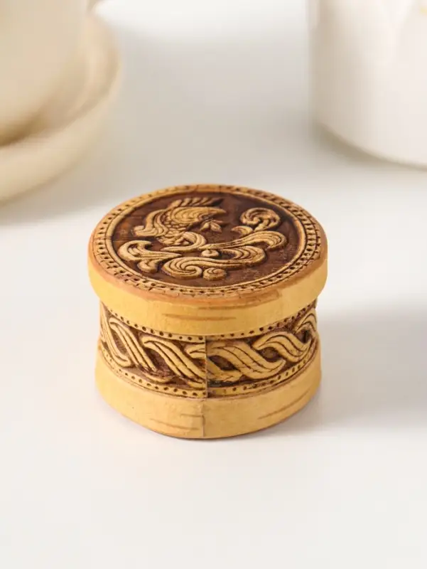 Шкатулка "Малютка" Рыбка А, 5х3 см, береста