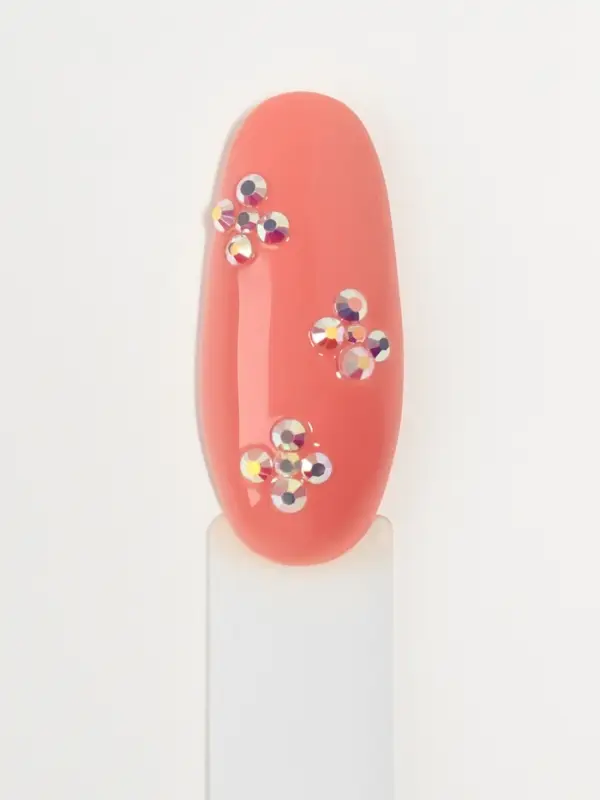 Стразы для декора, круглые, разноразмерные, прозрачные, голографические