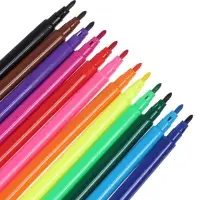 Фломастеры 12 цветов, невентилируемый колпачок