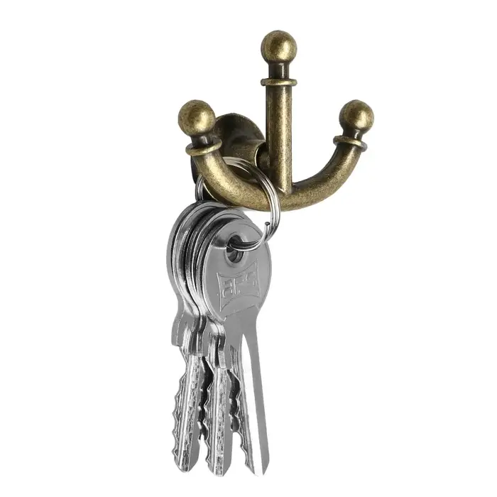 Крючок мебельный ТУНДРА TKT006, трехрожковый, бронза