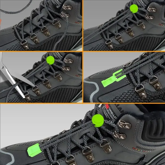 Набор для шнурков, d=5 мм, фиксатор и наконечник, 2 пары, салатовый Набор для шнурков, d=5 мм, фиксатор и наконечник, 2 пары, салатовый