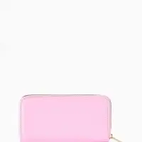 Кошелёк женский на молнии, 20&times;2&times;10 см, лаковый, розовый