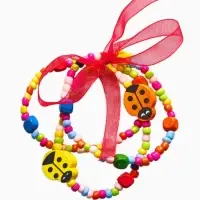 Браслеты детские &laquo;Выбражулька. Бант, божья коровка&raquo;, d=4 см, набор 3 шт. разноцветный