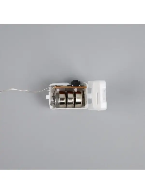 Гирлянда &laquo;Нить&raquo; 2 м роса. IP20, нить серебристая, 20 LED, 4.6 В, AG13&times;3 (в комплекте), 3 режима, свечение зелёное