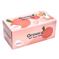 Салфетки бумажные в коробке Orinoco "Персик", 250 шт.