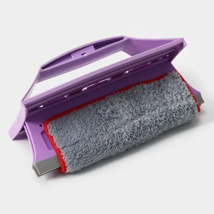 Окномойка-трансформер, силиконовый сгон, 2 насадки, 19×11 см, цвет МИКС