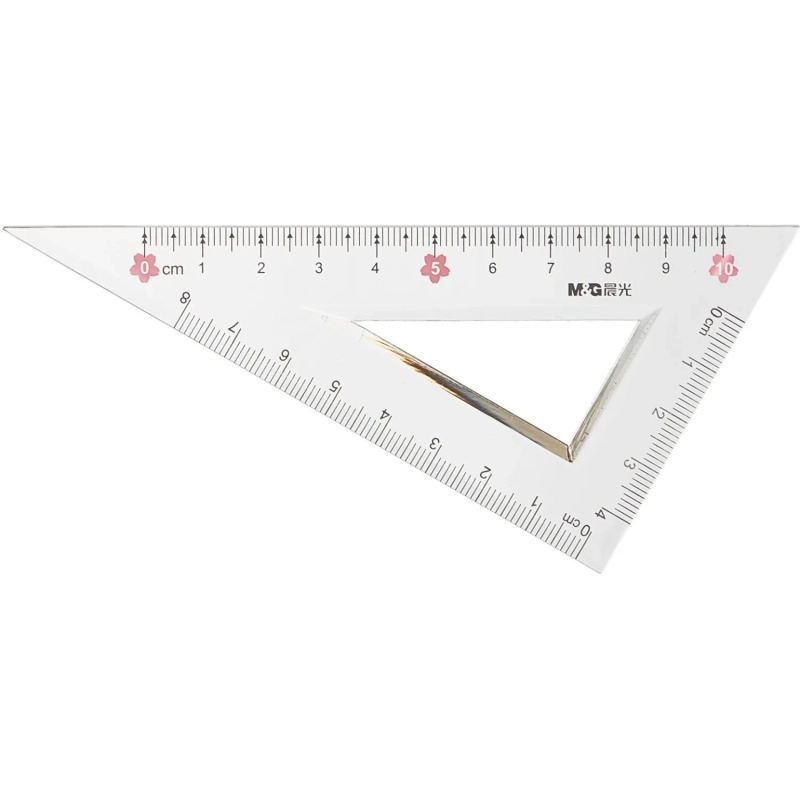 Набор чертежный M&G Sakura Rain (линейка, транспортир, 2 треугольника)