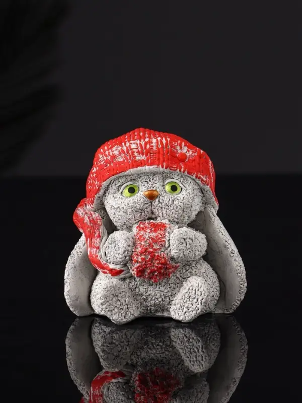 Фигура Фигура "Кролик в шапке" 7 см, серый