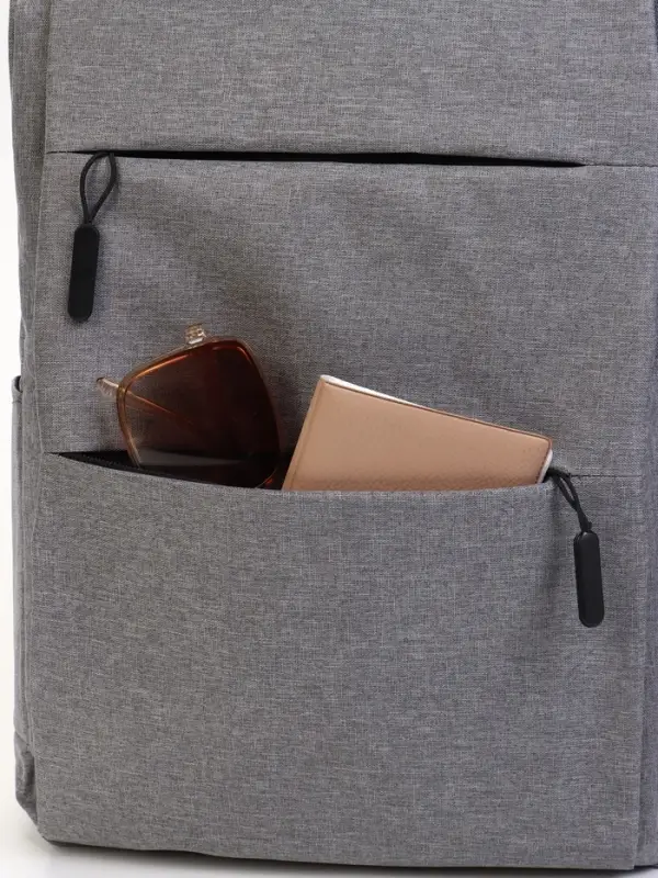 Рюкзак городской на молнии, с USB, 4 кармана, размер 30&times;12&times;43 см, серый