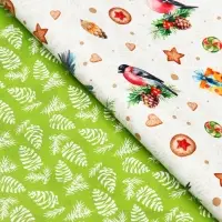 Бумага упаковочная глянцевая двусторонняя "Снегири ", 68 х 100 см Бумага упаковочная глянцевая двусторонняя "Снегири ", 68 х 100 см