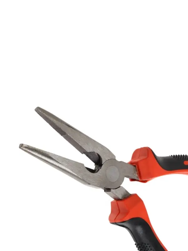 Длинногубцы ЛОМ, шлифованные, двухкомпонентные рукоятки, 160 мм