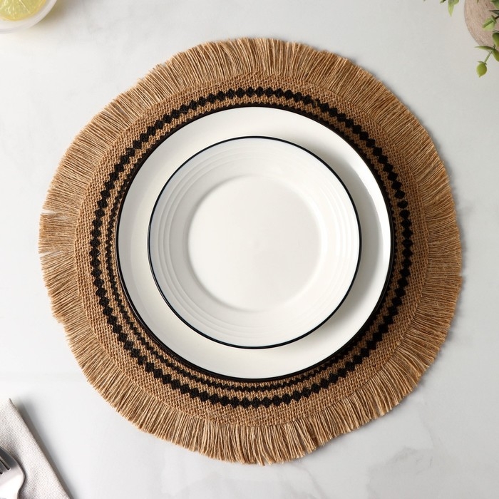 Салфетка сервировочная «Африка», d=35 см, цвет чёрный