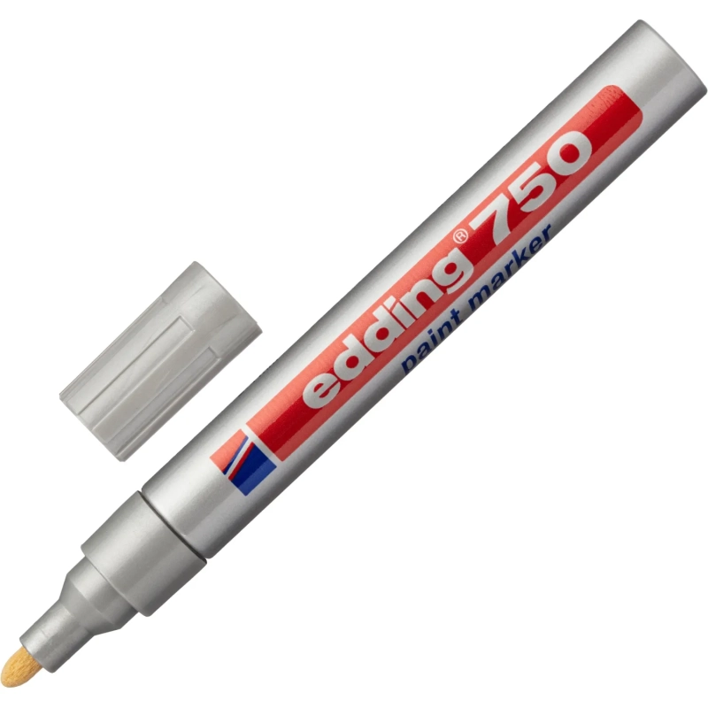 Маркер лаковый EDDING E-750/54 серебряный 2-4мм, мет. корп
