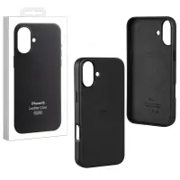 Чехол iPh 16 Leather Case 100% ORG (MagSafe) c LOGO Black