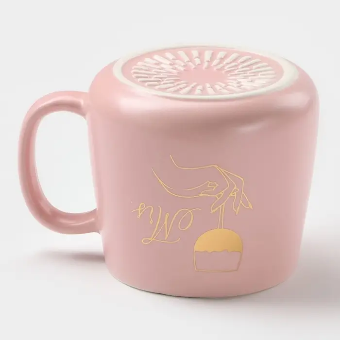 Кружка керамическая с ложкой «Миссис», 380 мл, цвет розовый Кружка керамическая с ложкой «Миссис», 380 мл, цвет розовый