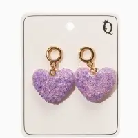 Серьги "Сердце сахарное", цвет фиолетовый в золоте Серьги "Сердце сахарное", цвет фиолетовый в золоте