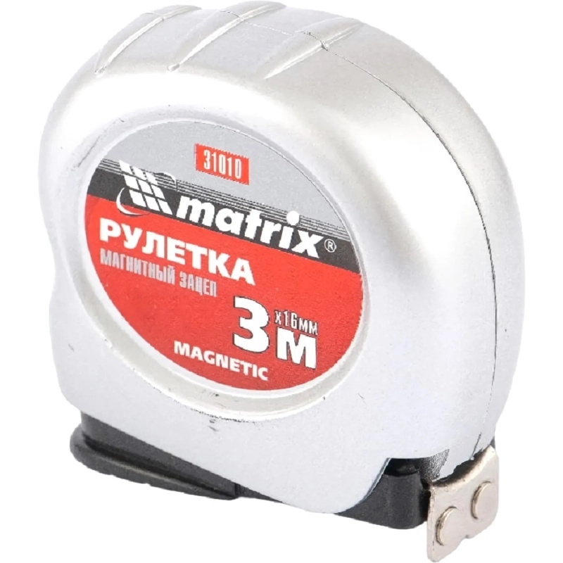 Рулетка Magnetic, 3 м х 16 мм, магнитный зацеп Matrix 31010