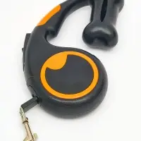 Рулетка - поводок &laquo;Косточка&raquo;, 3 м, с контейнером для пакетов, пластик, чёрная