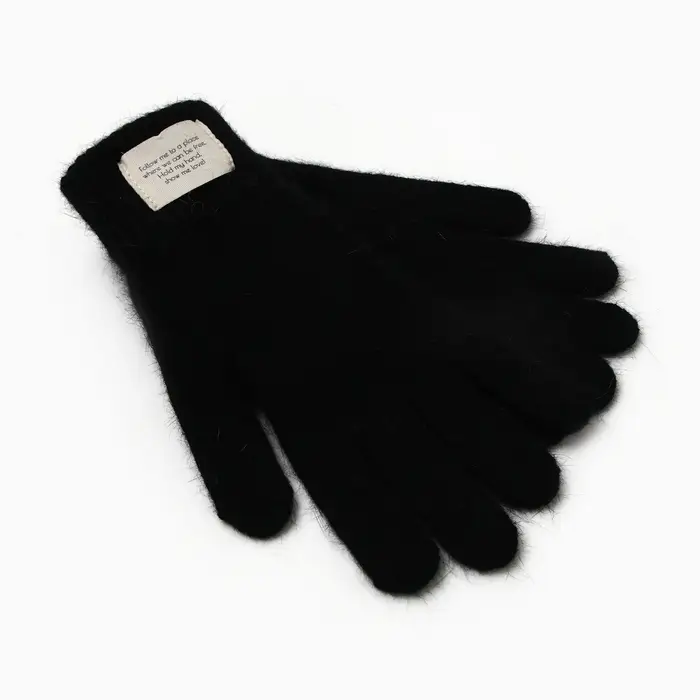 Перчатки женские MIST с шерстью кролика, р-р 22 см, цв. черный