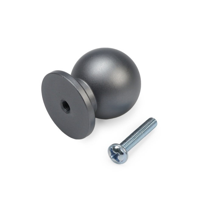 Ручка-кнопка CAPPIO RK146, d=25 мм, цвет графит, 8 шт.