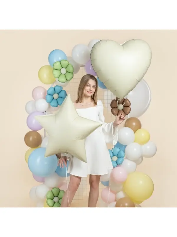 Воздушный шар фольгированный 30" &laquo;Белое сердце&raquo;, сатин