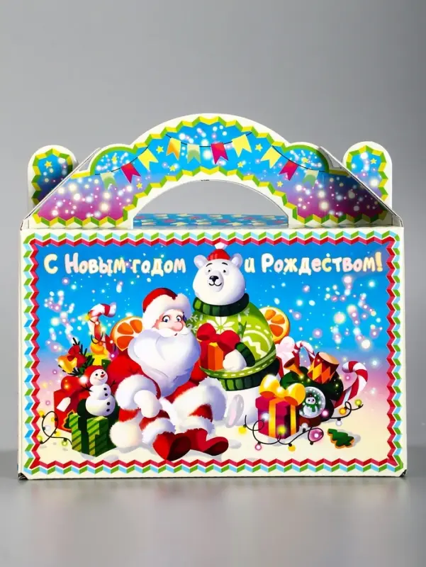 Подарочная новогодняя коробка &laquo;Яркий Новый год&raquo;, Чемоданчик средний 20&times;12&times;19 см