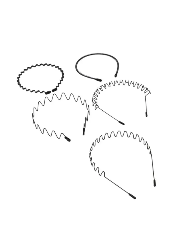 Ободок для волос "Амелия" (набор 5 шт) геометрия, чёрный