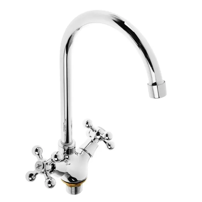 Cмеситель для кухни Accoona A4971, двухвентильный, с гайкой, латунь, хром Cмеситель для кухни Accoona A4971, двухвентильный, с гайкой, латунь, хром