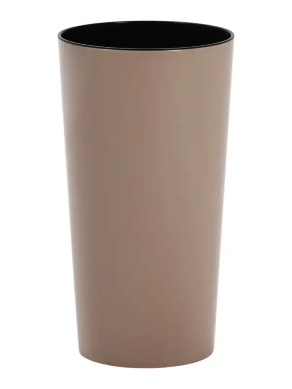 Кашпо со вставкой 19х19х36 см (вставка 4 л) "КАМЕЛИЯ 3" капучино