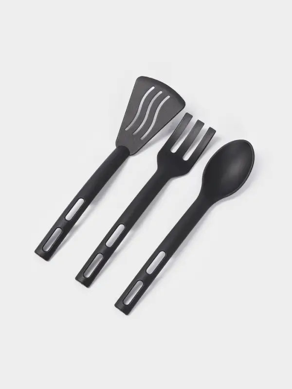 Набор кухонных принадлежностей Доляна &laquo;Глори&raquo;, 3 шт., чёрный