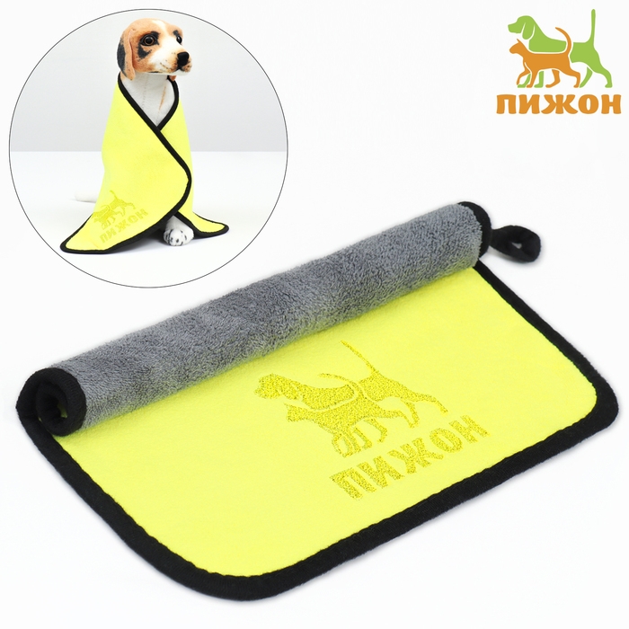 Полотенце для животных супервпитывающее, среднее, 30 х 60 см, жёлтое Полотенце для животных супервпитывающее, среднее, 30 х 60 см, жёлтое