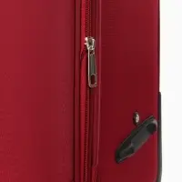 Чемодан 20",Текст,36*25*58,отд на молнии,1 нар/карм, увелич,код замок,4 колеса, красный