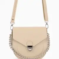 Сумка женская мессенджер TEXTURA на клапане, 17&times;10&times;18 см, бежевая