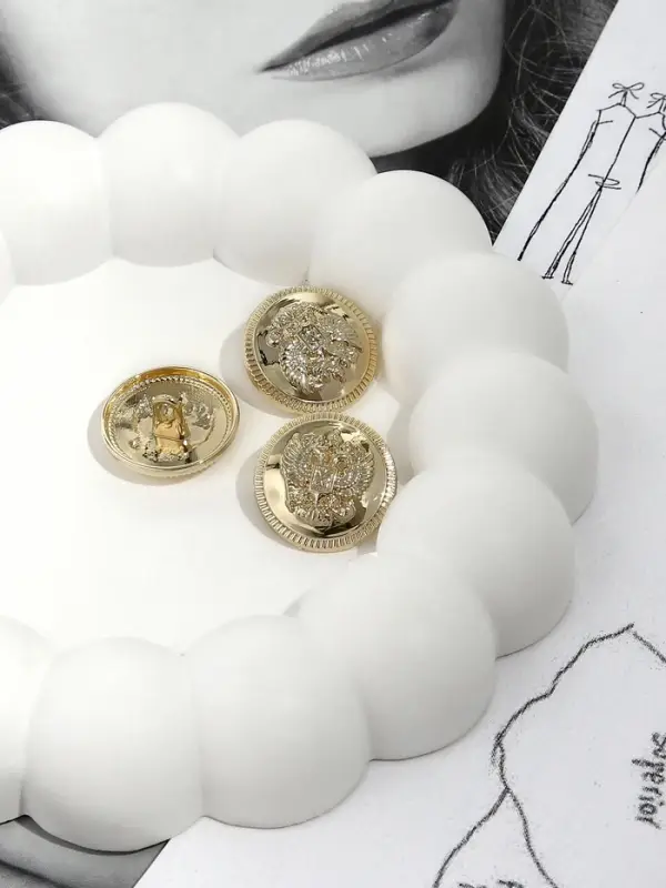 Набор пуговиц на ножке &laquo;Герб России&raquo;, d=20 мм, 5 шт., цвет золотой