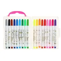 Фломастеры 18 цветов &laquo;Мышка&raquo;, в пластиковом пенале с ручкой, вентилируемый колпачок, МИКС