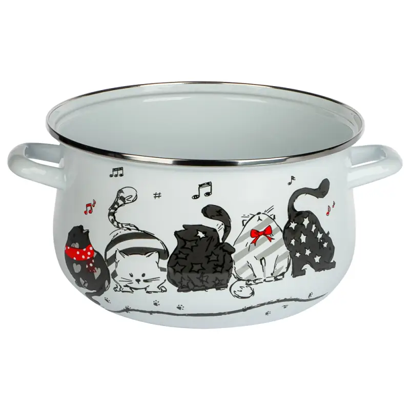 VETTA Хвостатые друзья Кастрюля эмалированная, 24см, 5,0л, индукция
