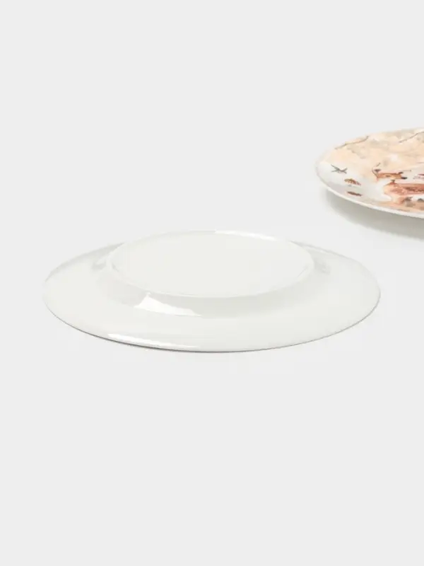 Набор тарелок новогодних «Лесное чудо», 2 шт., d=25.5 см, керамика, подарочная упаковка, бежевый Набор тарелок новогодних «Лесное чудо», 2 шт., d=25.5 см, керамика, подарочная упаковка, бежевый