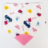 Нагрудник-бандана/слюнявчик для кормления Крошка Я, непромокаемый, с прорезывателем, на кнопке, розовый, МИКС