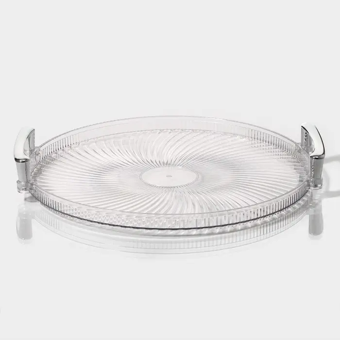 Диспенсер для напитков вращающийся Доляна &laquo;Графин&raquo;, 4 отделения 1.6 л, 4 стакана 350 мл, белый