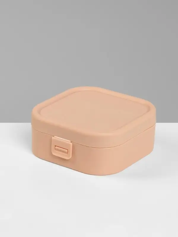 Шкатулка - органайзер для хранения украшений, 9&times;9&times;3.8 см, розовая