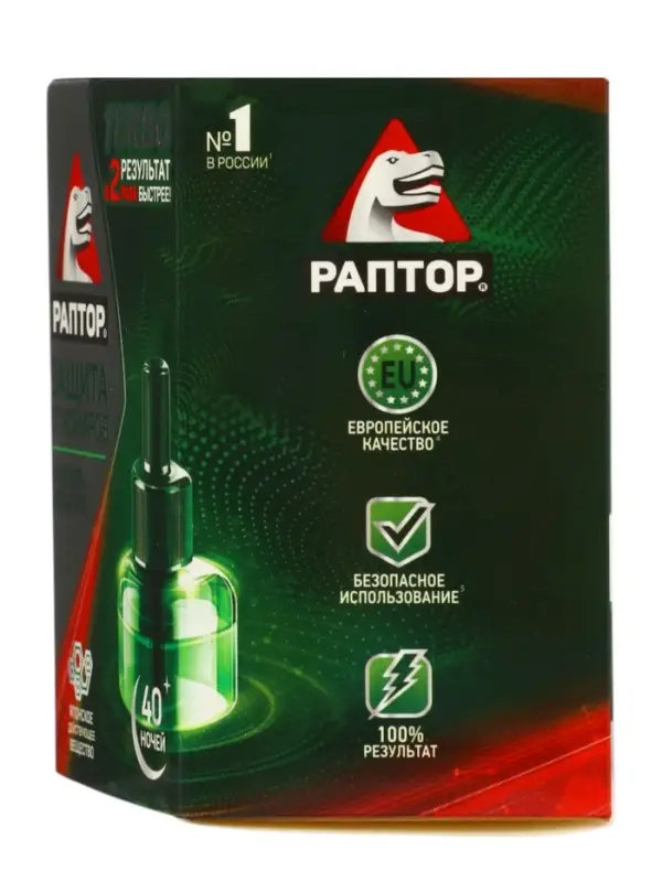 Дополнительный флакон-жидкость от комаров &laquo;Раптор&raquo; Turbo, без запаха, 40 ночей