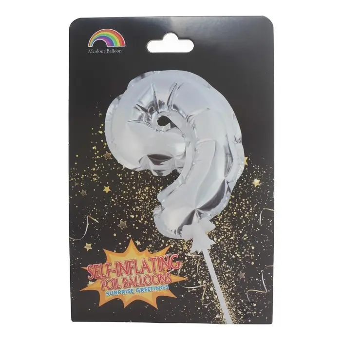 Воздушный шар 3 Воздушный шар 3" «Цифра-топпер 9», серебряный