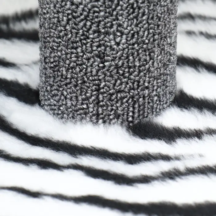 Домик для кошек с когтеточкой, 35&times;45&times;75 см, квадратный, 3х-этажный, ковролин, белый, чёрный