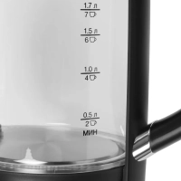 Чайник HYK-G5506 черный-серебристый, 1.7л, мощность 2200Вт