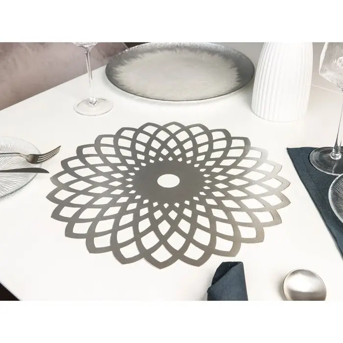 Салфетка сервировочная на стол «Дэми», d=37 см, цвет серебряный