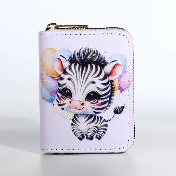 Кошелёк на молнии &laquo;Зебра&raquo;, белый